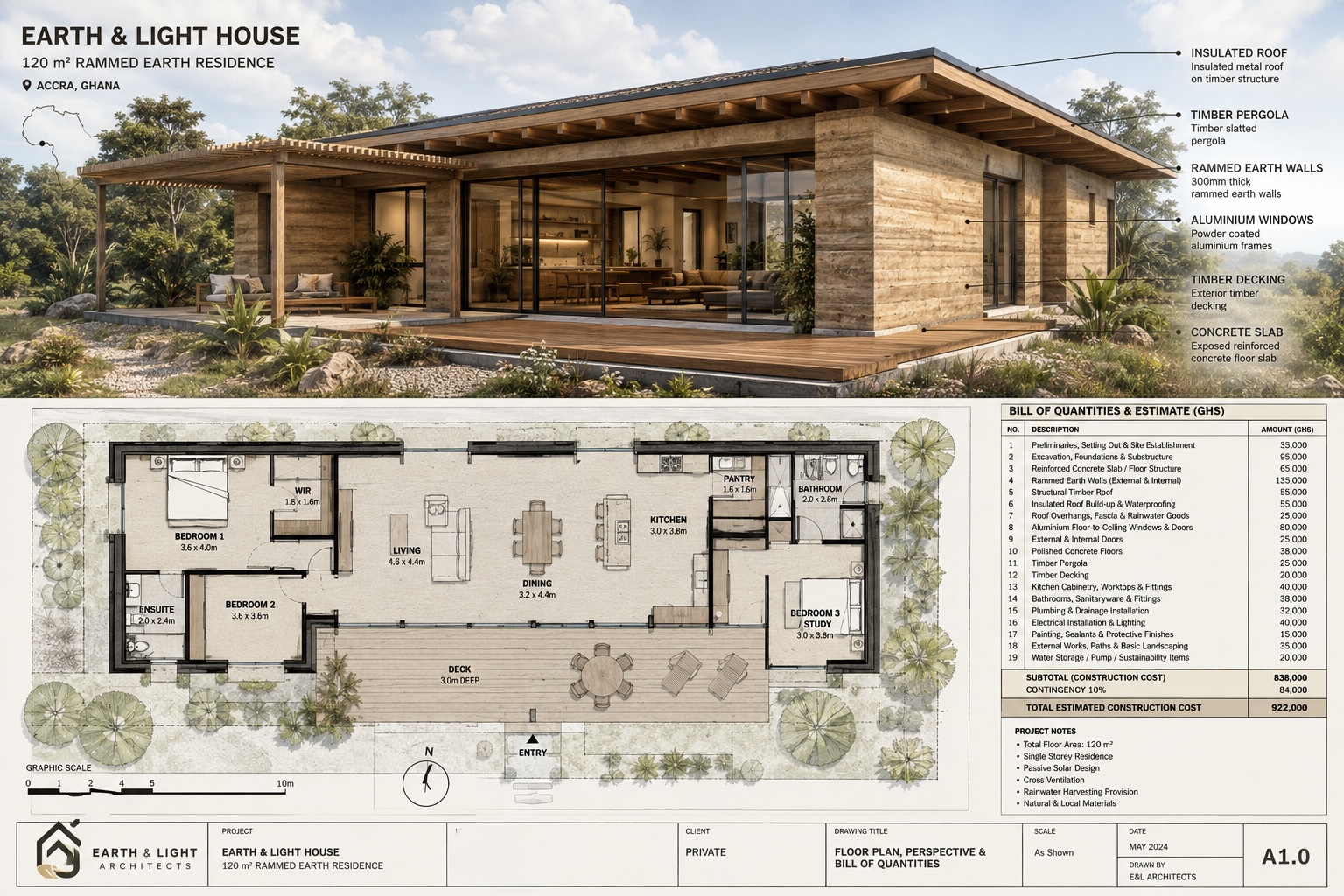 Adomfie house and floor plan